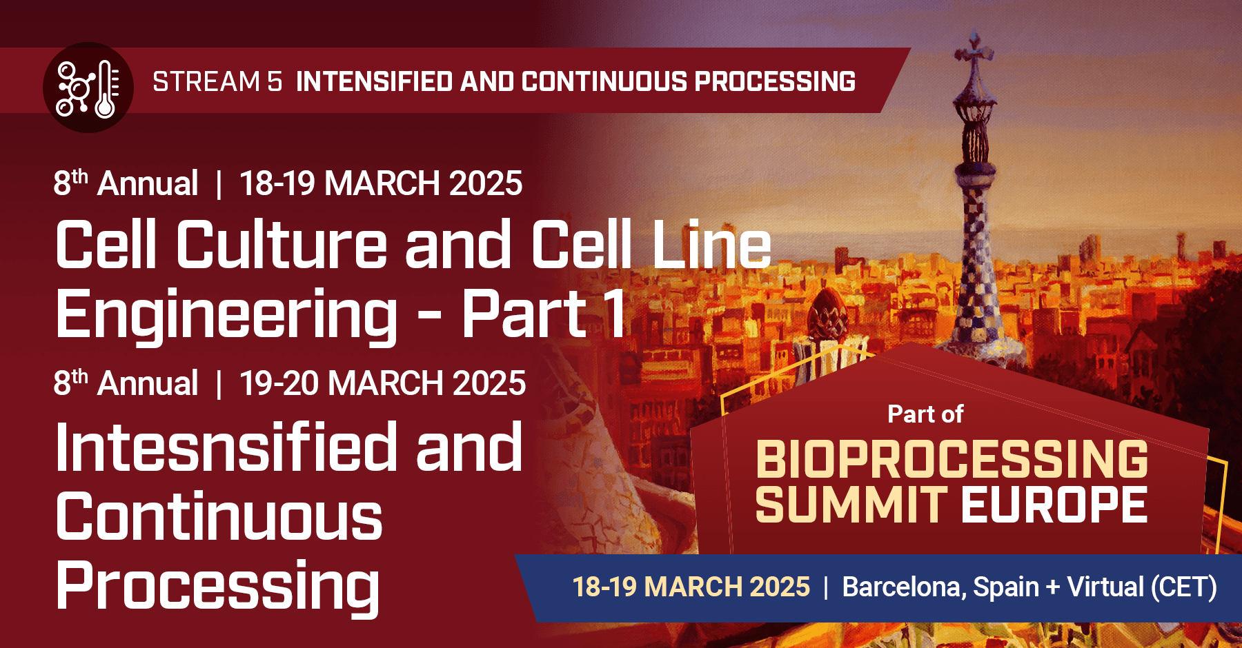 Intensified and Continuous Processing Stream Bioprocessing Summit Europe 1820 March, 2025
